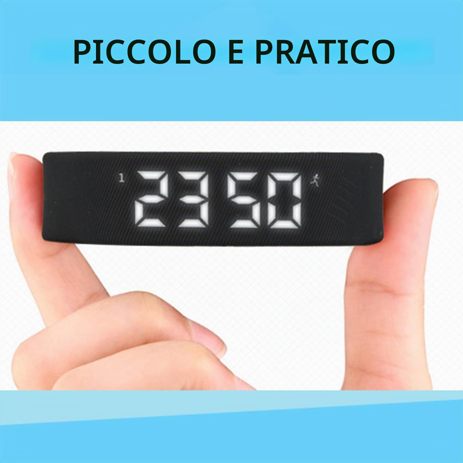 Orologio contapassi, orologio contapassi, orologio fitness intelligente, braccialetto sportivo fitness per registrare calorie, distanza, passi, senza Bluetooth, senza app dispositivo; nero