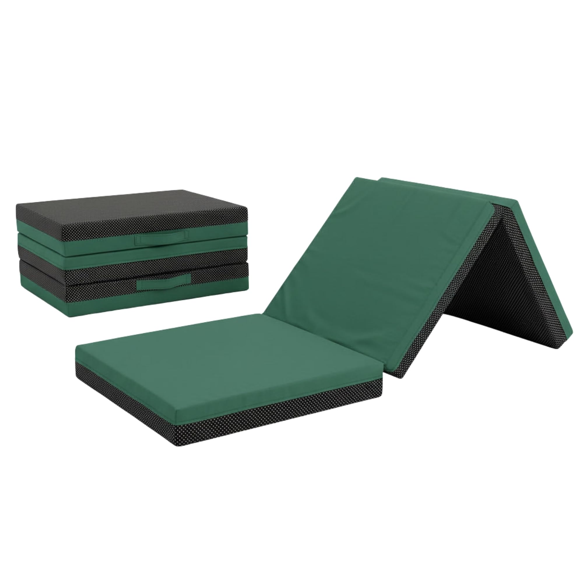 Non Slip Gymnastics Bi Fold Exercise Soft Play Floor Mat For Yoga Aerobics Landing Crashing Training Safe Space for kids (Green, 150cm x 50cm x 5cm)