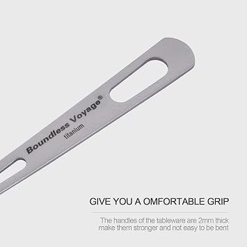 iBasingo Titanium Tableware Camping Fork Spoon أدوات المائدة الخارجية مجموعة أدوات السفر للتنزه في المنزل