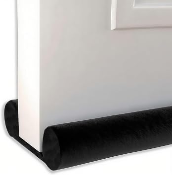 Door Draft Stopper, 30 to 36 Adjustable Gap Filler, Double-Sided Windproof Seal, Easy Install to Block Noise, Cold Air, Light, Dust, and Drafts Black