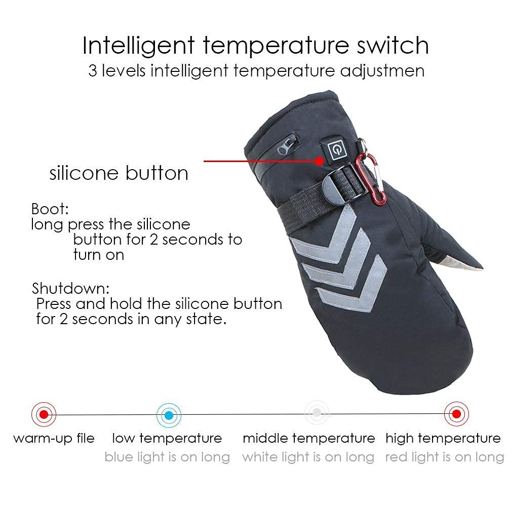 Guanti Adulti Unisex Guanti Ricaricabili Riscaldamento Elettrico Guanti Litherium Batteria Al Litio Guanti Riscaldati per Inverno Campeggio All'Aperto Escursionismo Skiking Pescatrice da Sci