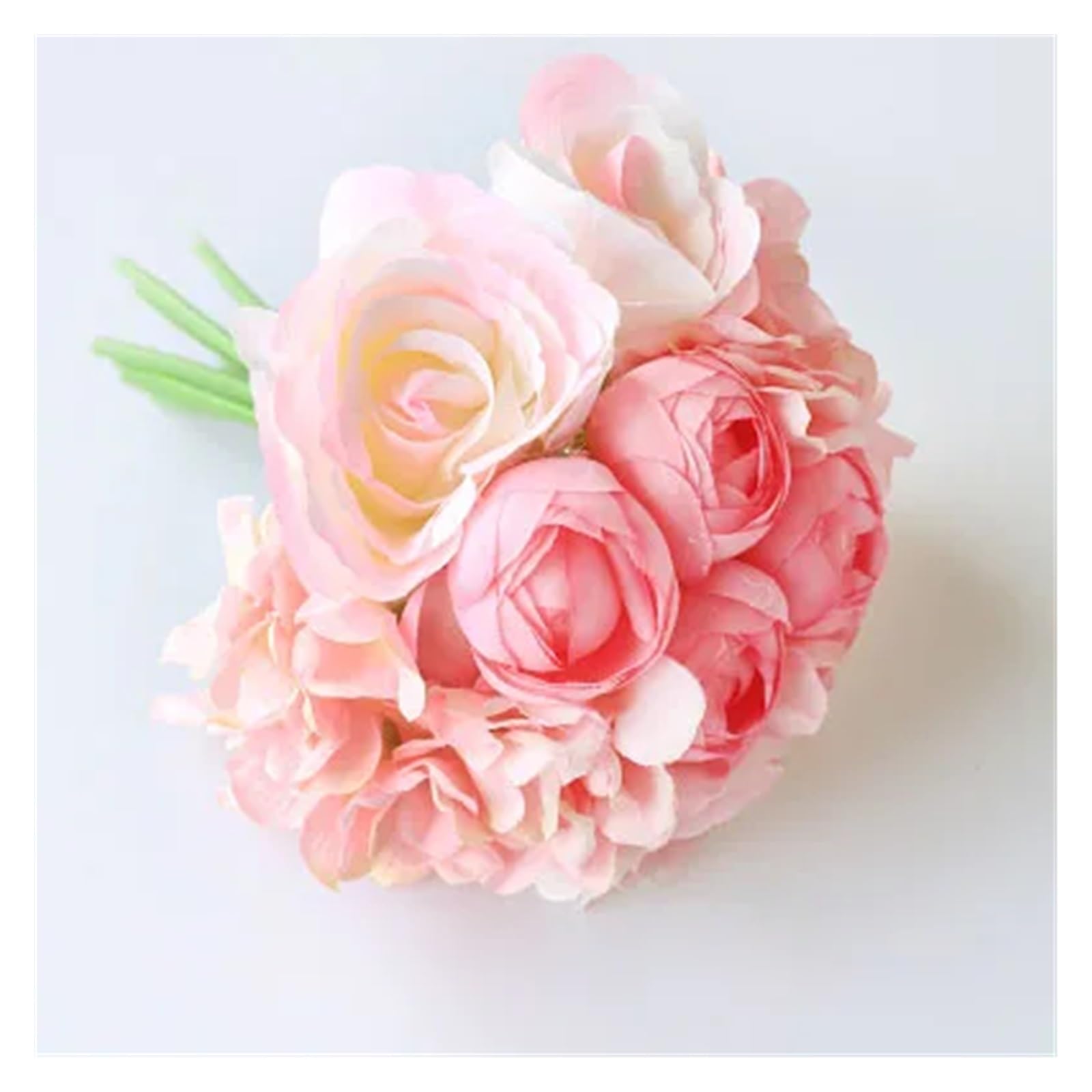HJRegaFimu Artificial Flowers Wedding Bouquet Silk Pink Roses Hydrangea Peony Flower For Bridesmaid Bridal Marriage Supplies Decoration Bouquets White
