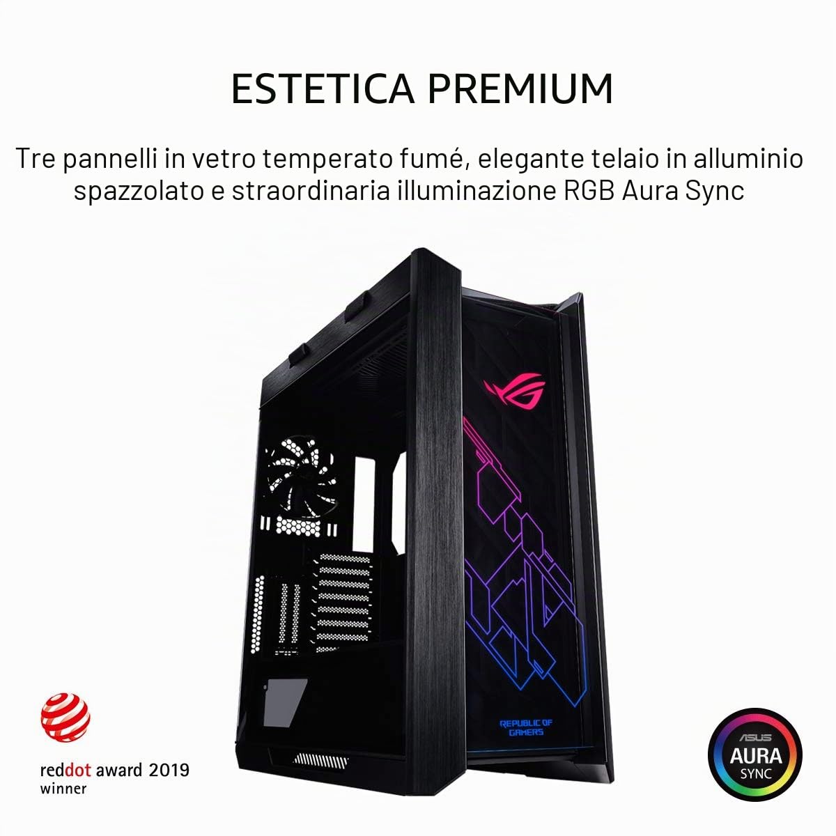 CAJA PC ASUS ROG STRIX HELIOS, MIDI TOWER, PC, ALUMINIO, VIDRIO TEMPLADO, BLANCO, ATX,EATX,MICRO ATX,MINI-ITX, JUEGO