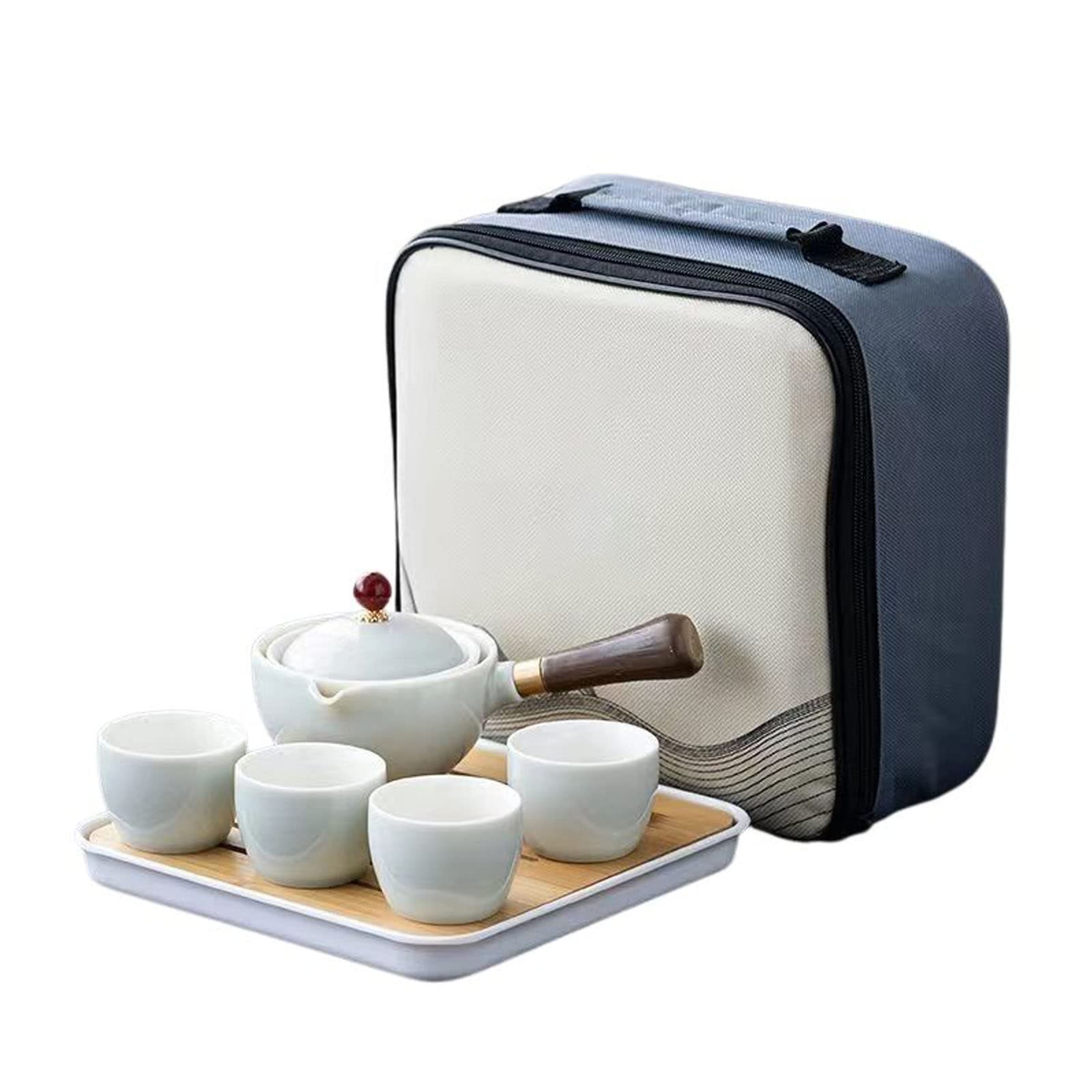 GTHTUHFD Portable Teapot Travel Tea Set, Porcelain Japanese Kung Fu Tea Set, Chinese Gongfu Tea Set, Teapot, Teacups And Tray-E-Whole Set,G-whole set