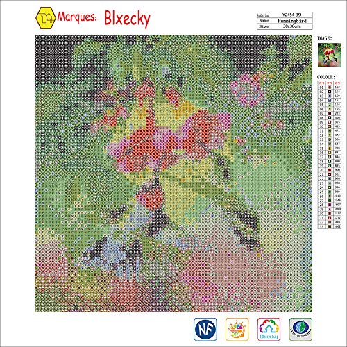 Blxecky 5D Diy Diamond Painting By Number Kits，Bird(12X12Inch/30X30Cm) #TOP3