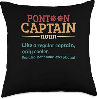 Pontoon Captain Noun Like A Regular Captain Throw Pillow