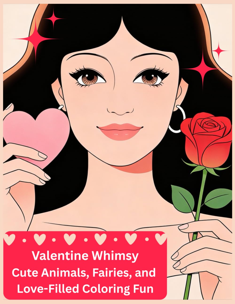 Valentine Whimsy: Cute Animals, Fairies, and Love-Filled Coloring Fun