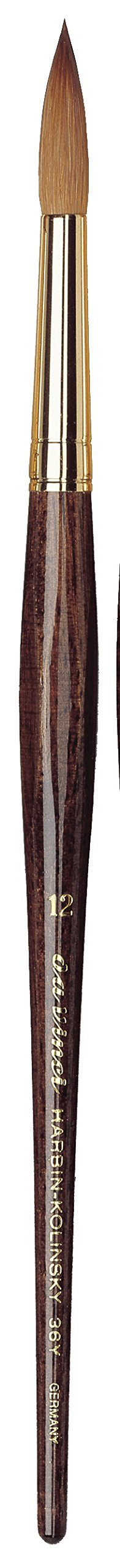 da Vinci Watercolor Series 36Y Paint Brush, Round Harbin Kolinsky Red Sable with Anthracite Hexagonal Handle, Size 12