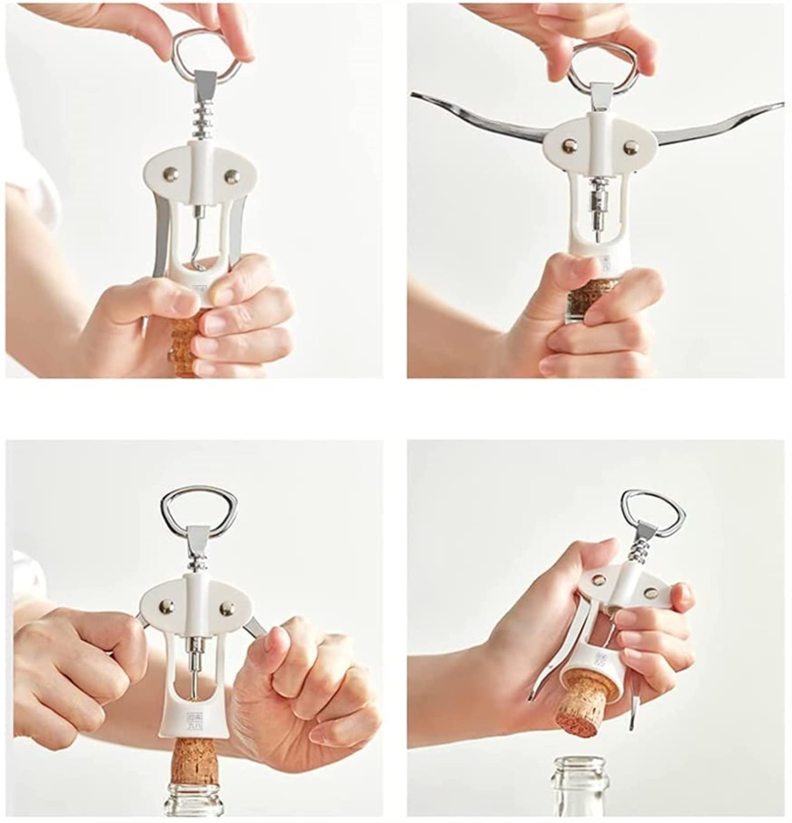 Abrebotellas - Abridores de Vino metálicos Resistentes - Sacacorchos multipropósito for Botellas de Vino y Cerveza - Ergonómico y fácil de Usar - Ideal for Uso doméstico