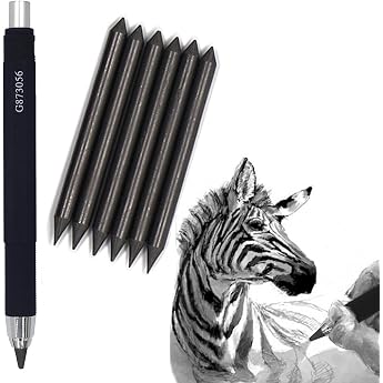 5.6 mm Mechanical Pencil Mechanical Coupling Pencil Lead Automatic Pencil Lead Holder Mechanical Pens 6 Pieces 4B Pencil Leads Replaceable Refills for Home School Office Accessories