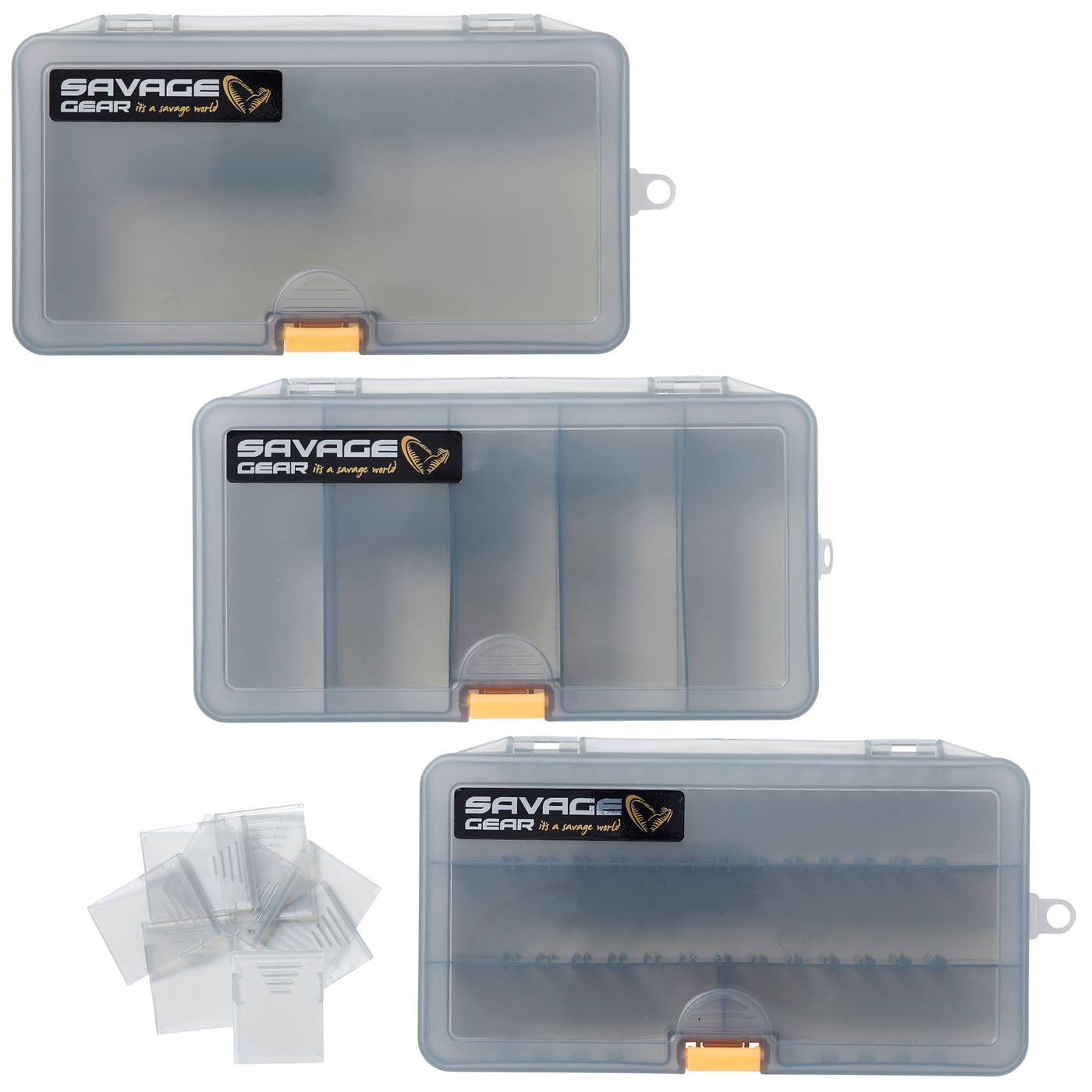 Savage Gear - 3-piece bait box set 4 (Lurebox 4 3 pieces) tackle box bait bucket bait container fishing case