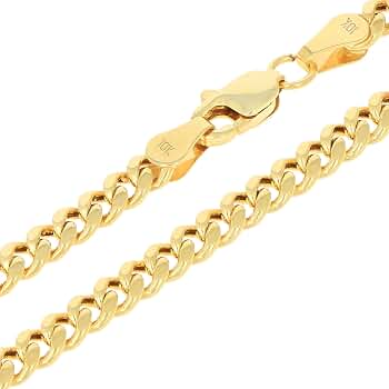 Amazon | Nuragold 10K リアルイエローゴールド マイアミキューバン