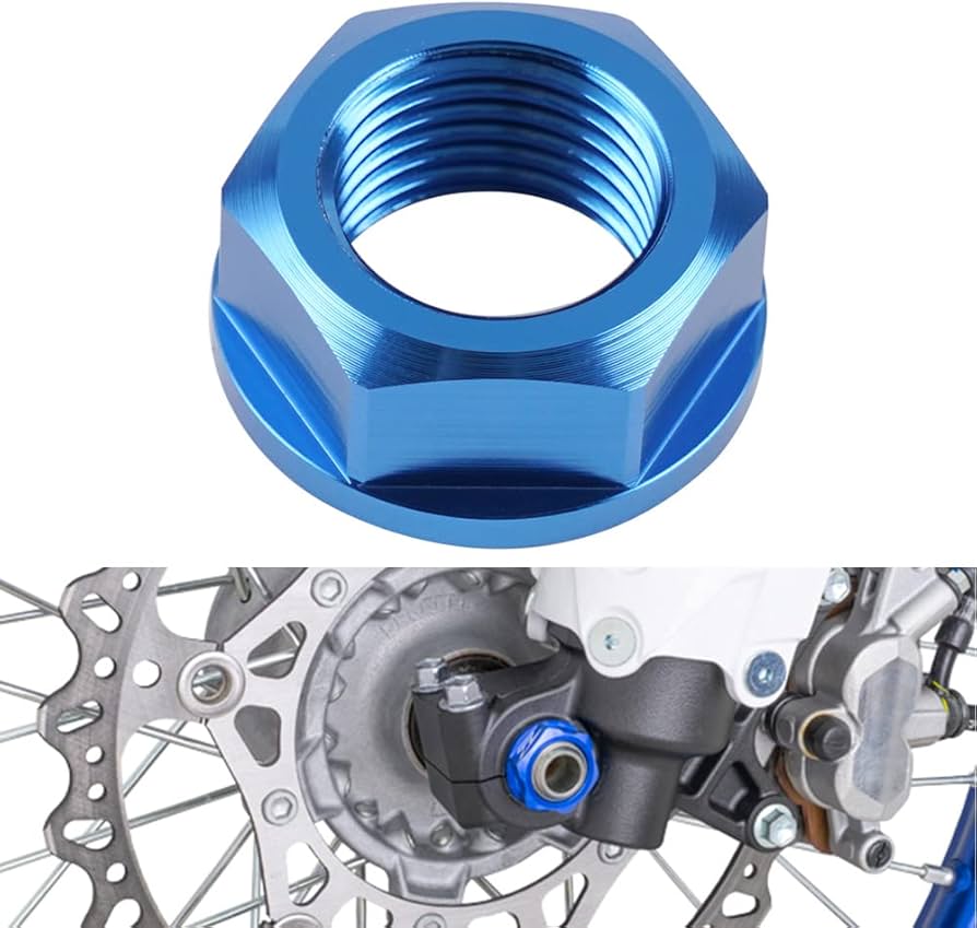 Front Axle Nut NICECNC Blue For Yamaha YZ & WR Models (2005-2021 Front Axle Nut NICECNC Blue For Yamaha YZ & WR Models (2005-2021