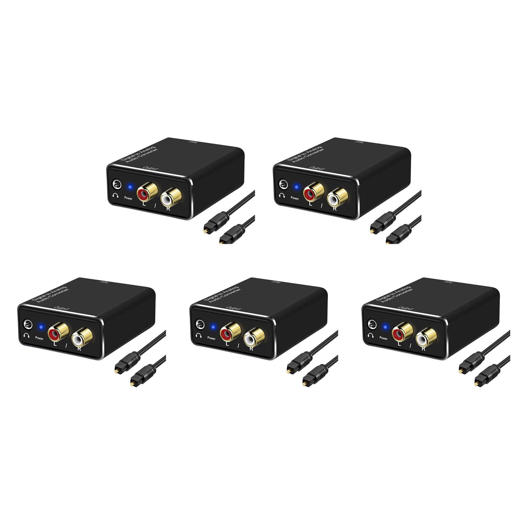 5X Convertisseur Audio NuméRique vers Analogique, NuméRique SPDIF Optique vers Analogique L/R et Adaptateur Audio StéRéO AUX 3,5 mm