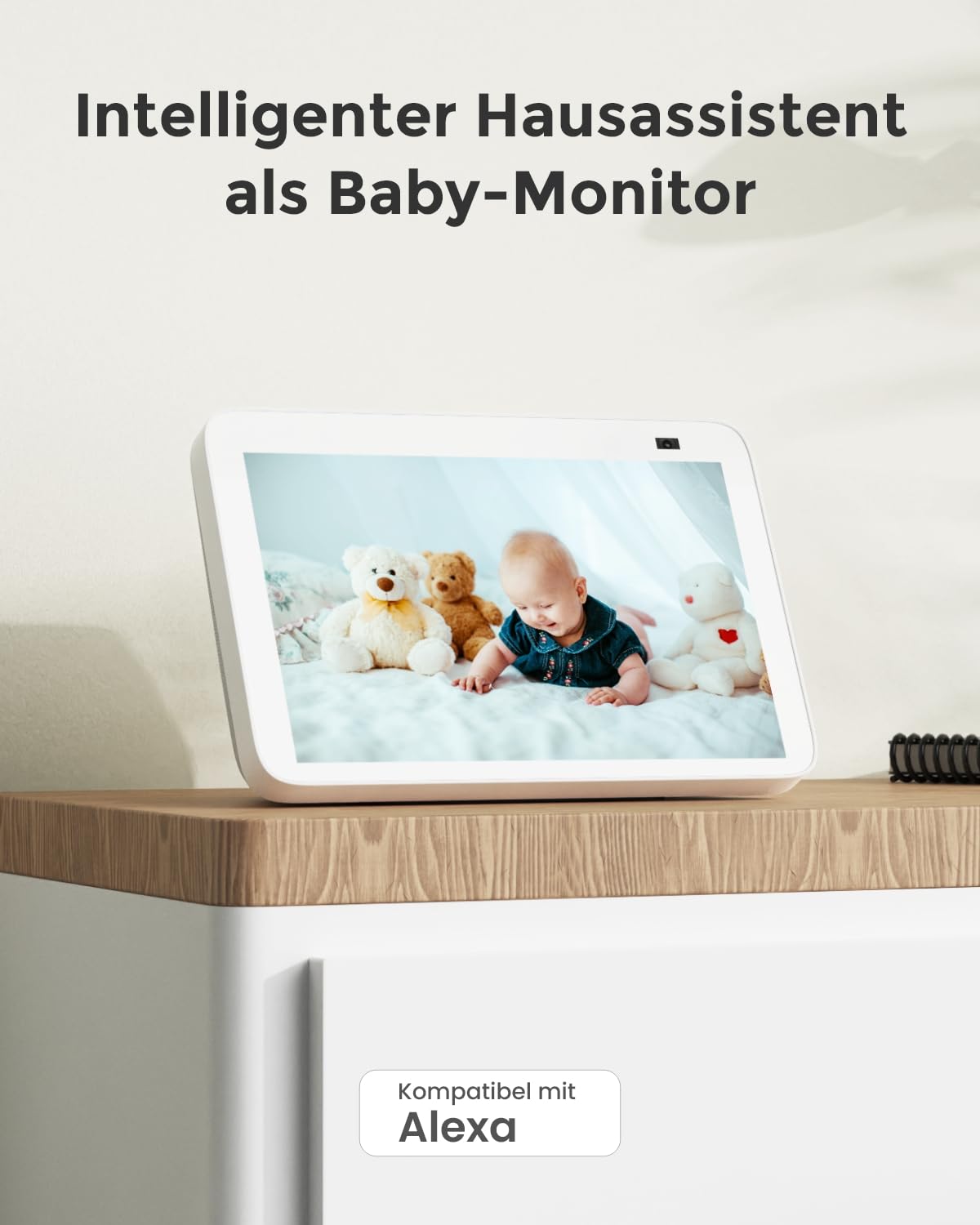 Reolink 2K WLAN Kamera Indoor, Hund Haustier Kamera Babyphone | 355° Schwenk & 50° Neigung, IR-Nachtsicht, 2-Wege-Audio, Baby Monitor mit Personen-/Haustiererkennung, E1 Schwarz