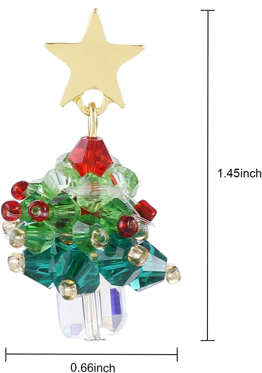 Christmas Earrings for Women, Cute Green Christmas Gift Bow Dangle Earring, Holiday Crazy Party Drop Stud Earrings - Image 4