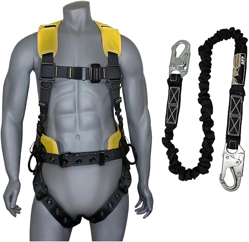Vista 17 de AFP Demon - Cómodo arnés de protección contra caídas - Arnés de seguridad de cuerpo completo OSHA/ANSI PPE para trabajos de construcción