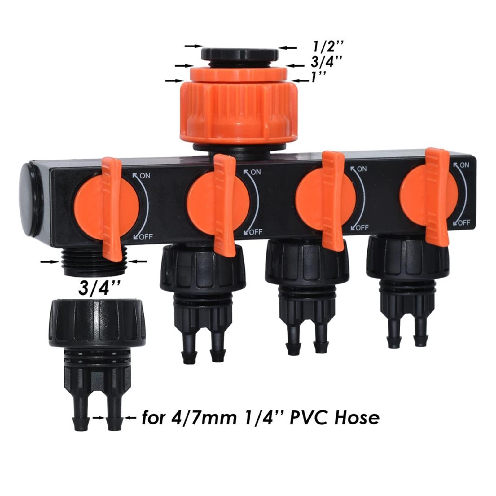 Zestaw do nawadniania kropelkowego 5-50 m DIY Micro Drip System nawadniania 4/7 mm Automatyczny nawadnianie roślin 8/4/2 Outlet Diverter Garden Hose Kit Regulowany Dripper (Kolor: KSL01-KIT290-15M)