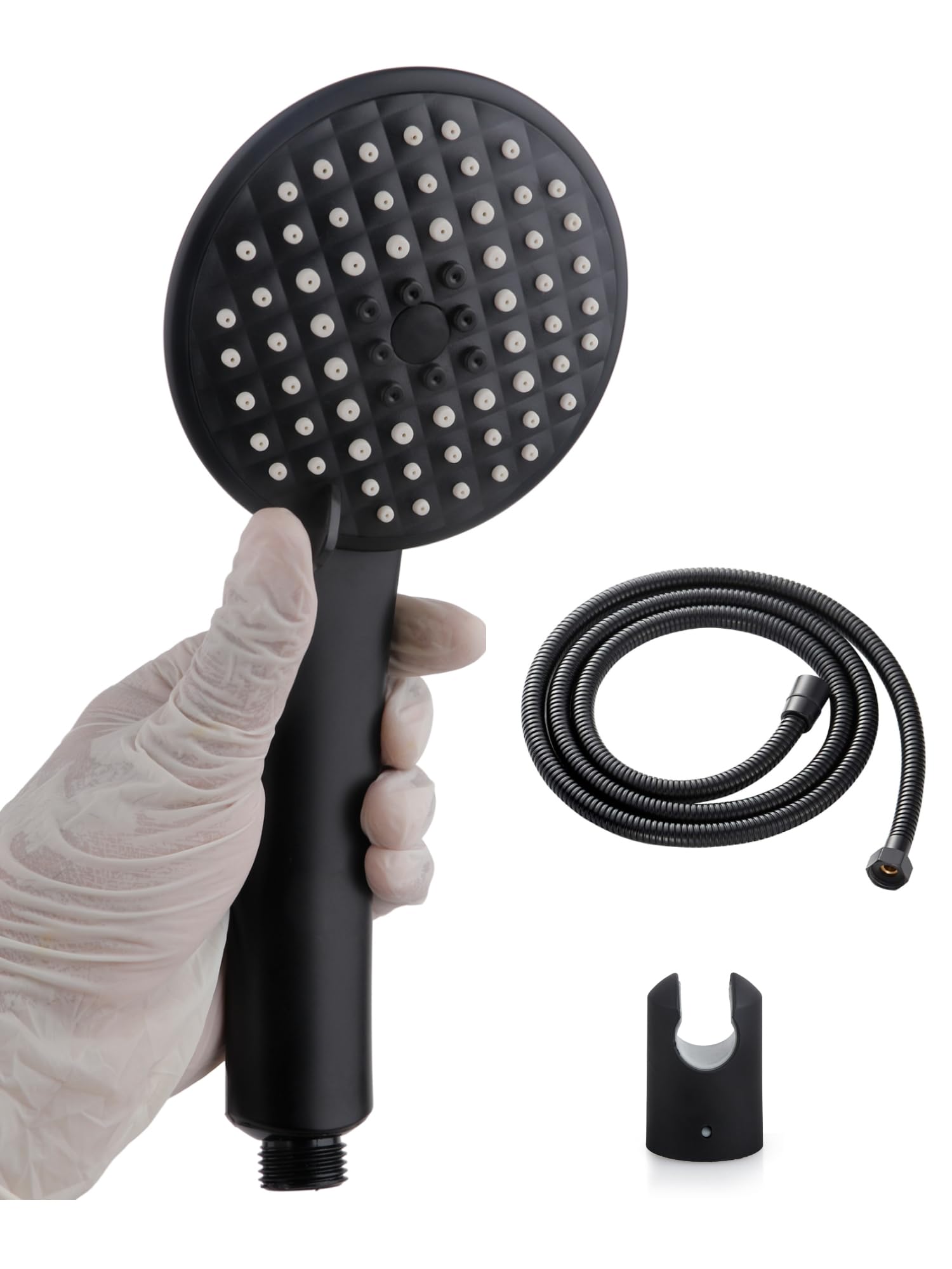 DOCOSS Black Handheld Shower Head For Bathroom Hand Shower With 1.5Mtr Hose Pipe And Shower Stand High-Pressure Water Flow, 5 IN 1 multi-functional Shower Head (Black) (B0CQMFQG79) Amazon Price History, Amazon Price Tracker