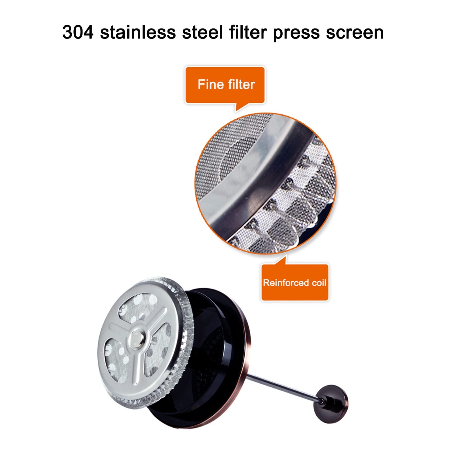 French Press Kaffeebereiter, 304 Durable Edelstahl Hitzebeständige Borosilikatglas Kaffeepresse Teepresse Mit 3 Filtern, Abnehmbar Leicht Zu Reinigen, Kaffeekanne Für Camping Reisegeschenke