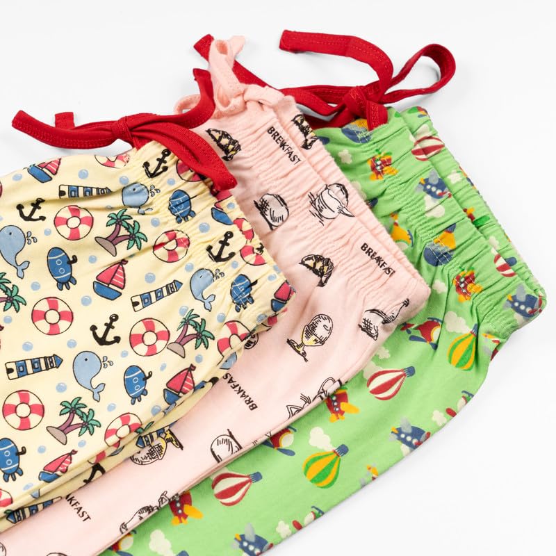Image of Real Basics Girls Cotton All Over Print Pajamas(Pack of 3)