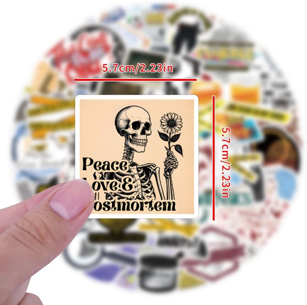 Horror Crime Scene Stickers Forensic Science Decals for Water Bottles 55PCS image 4