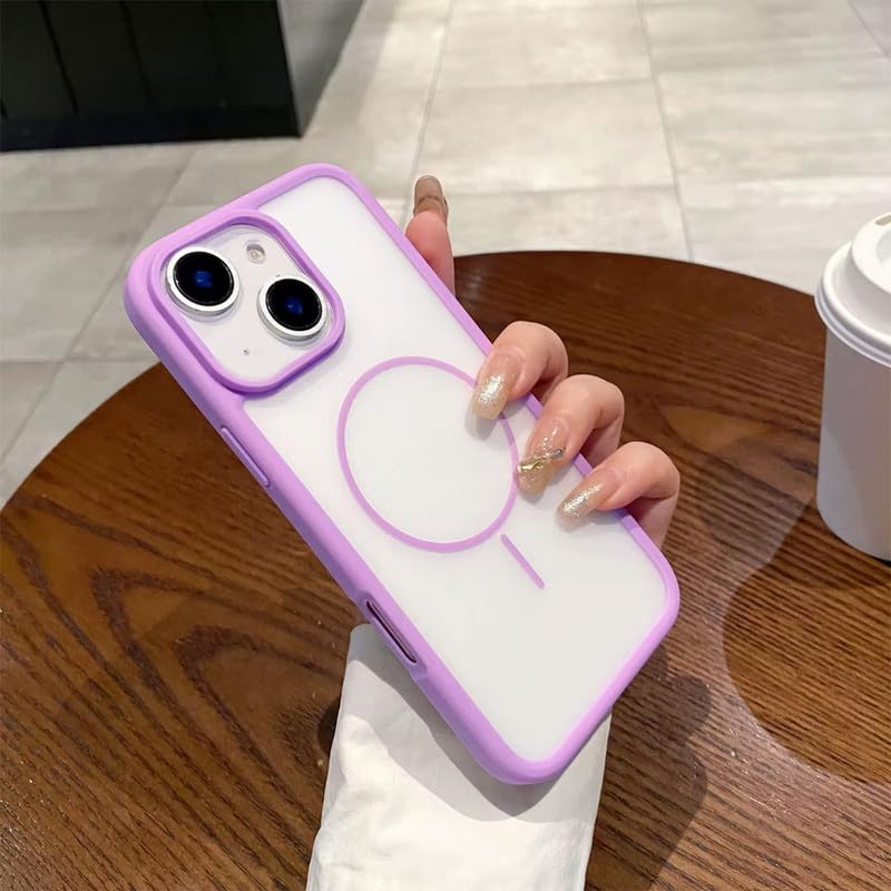 Image of ZR018 for iPhone 15 Back Case Cover | Soft Matte | Slim Fit | Camera Protection | Shockproof TPU Case - Purple