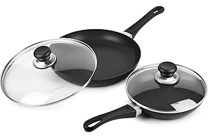 Scanpan Classic Nonstick Fry Pan Skillet Set with Lids (8 & 10.25-inch)