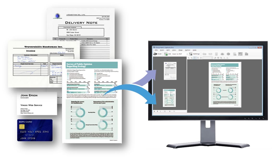 Workforce DS-410: Kompakter A4 Business-Scanner mit Blattzufuhr, automatischem Dokumenteneinzug für 50 Blatt und Epson Document Capture Pro-Software