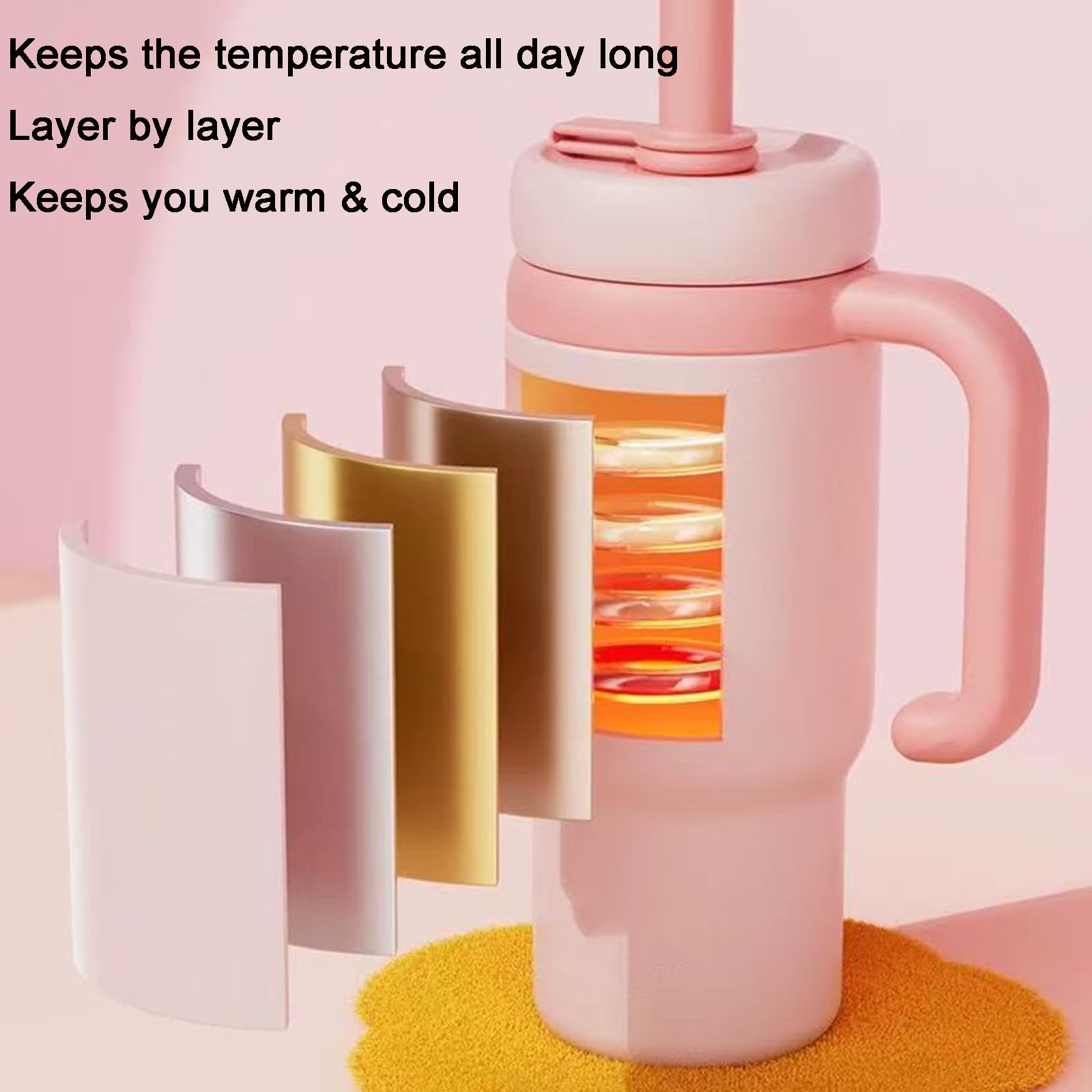 24oz stainless steel whale fountain tumbler,springbrunnen trinkflasche kinder,drinking cup with whale squirt,fountain water bottle,with Fun Fountain Effect,Two Lids,Spill-Proof,Dishwasher Safe (pink)
