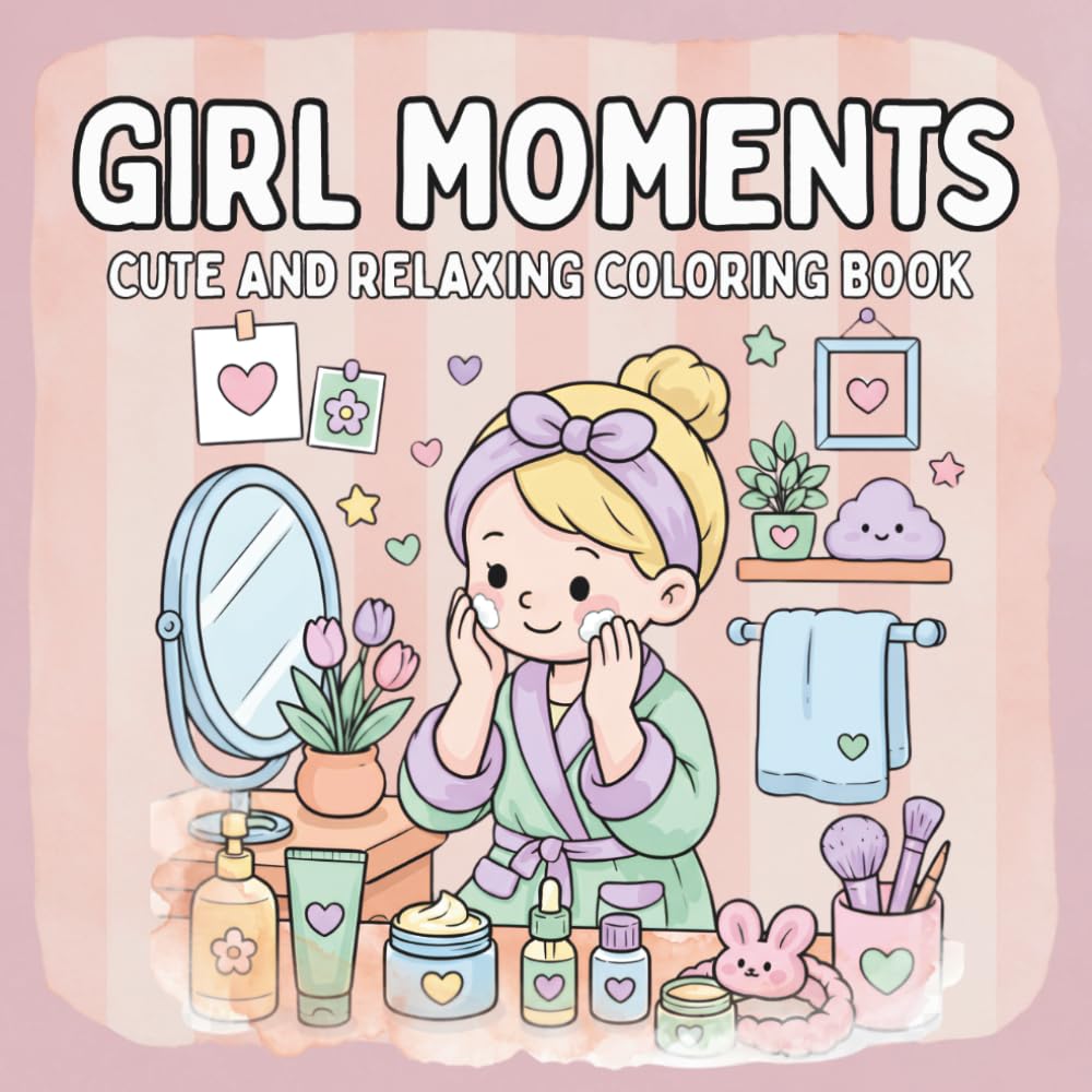 Girl Moments: Relaxing Coloring Book for Adults and Teens