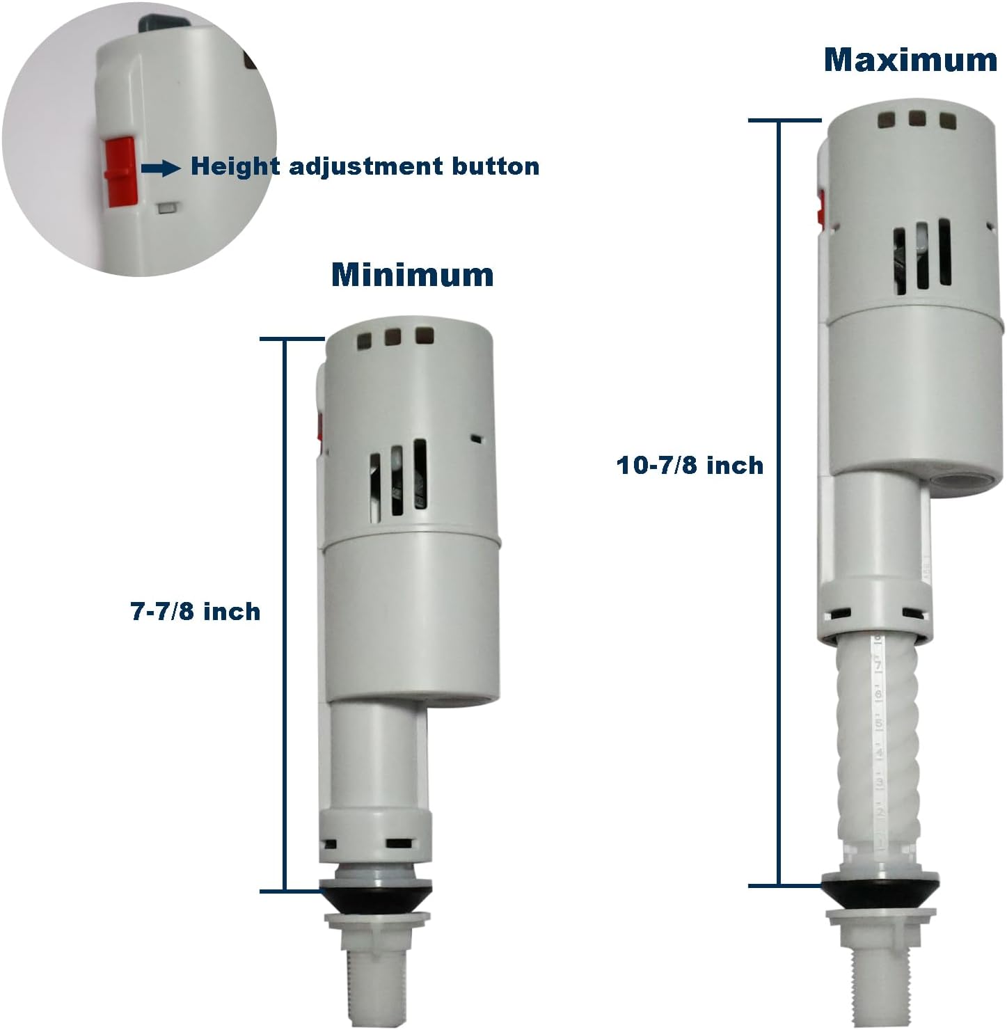 Toilet Fill Valve with Water Supple Line Kit Compatible with Kohler, American Standard Toilets Replacement Bottom Entry Inlet Valves - 3/8" Comp Hose