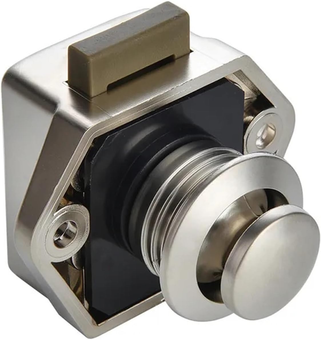 Camper Car Push Lock Diameter RV Caravan Boat Motor Cabinet Drawer Latch Button Locks 10Pcs(Big Brown)