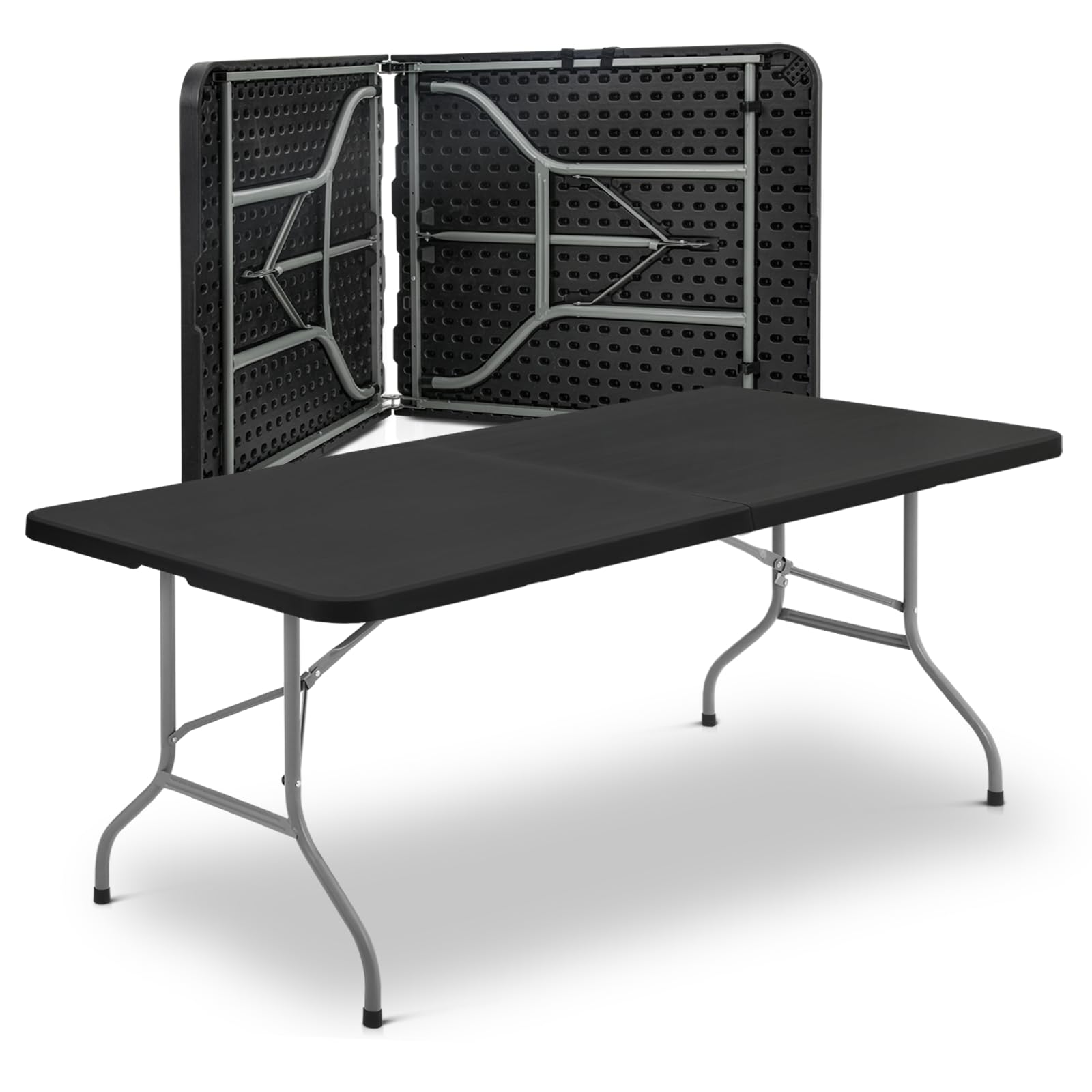 Athena Collection 8ft Folding Table in Black