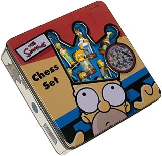 Simpsons Chess Set with Laminated fold-up playing board