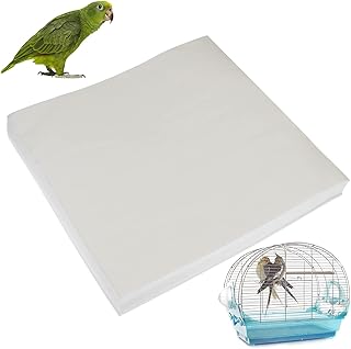 100 Sheets Bird Cage Liner, 12.6X12.6 Inch Disposable Absorbent Birdcage Liners Thicken Non-Woven Birdcage Tray Liner Paper, Precut Pet Animal Cages Cushion Cuttable Pets Cage Accessories