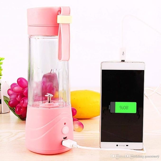 Techworld Computers Service Portable Juicer Bottle Blender Wireless Rechargeable Juice Cup Mini Automatic Fruit Smooth Cider Device 2 Blade (Multicolour)