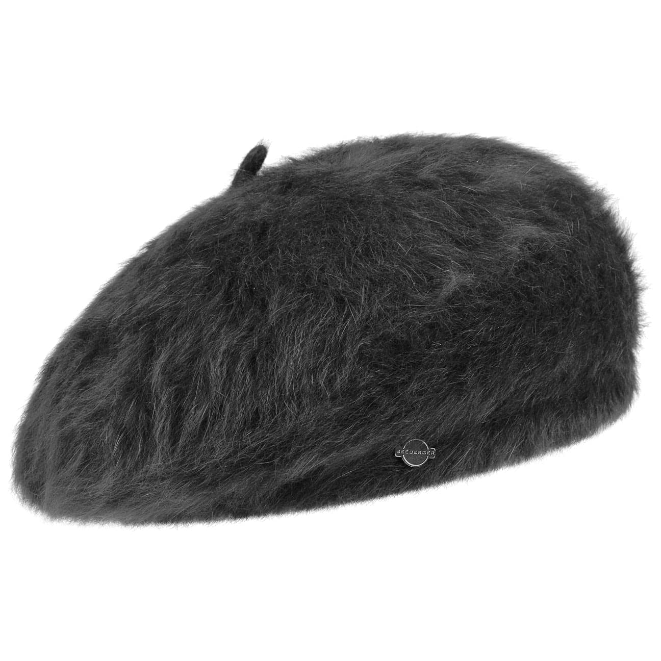 Angora Beret Seeberger women ´s beret winter beret (One Size - black)