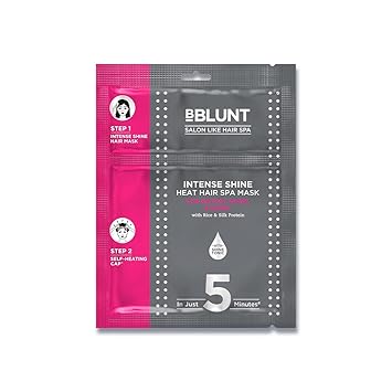 BBLUNT All Hair Unscented Intense Shine Heat Hair Spa Mask With Rice & Silk Protein For Salon-Like Hair Spa At Home - 70 G, 250 gram (Pack of 1) - image, photos