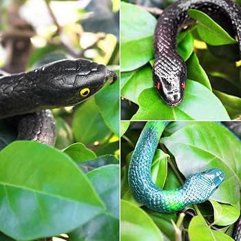 Amazon | 7個 リアルなゴム製ヘビ フェイクヘビ 15~47.2インチ 黒い蛇