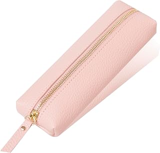 PU Pencil Pen Case Portable Stationery Bag Big Capacity Pencil Pouch Cosmetic Organizer Bag for School Office Woman Man (Pink)