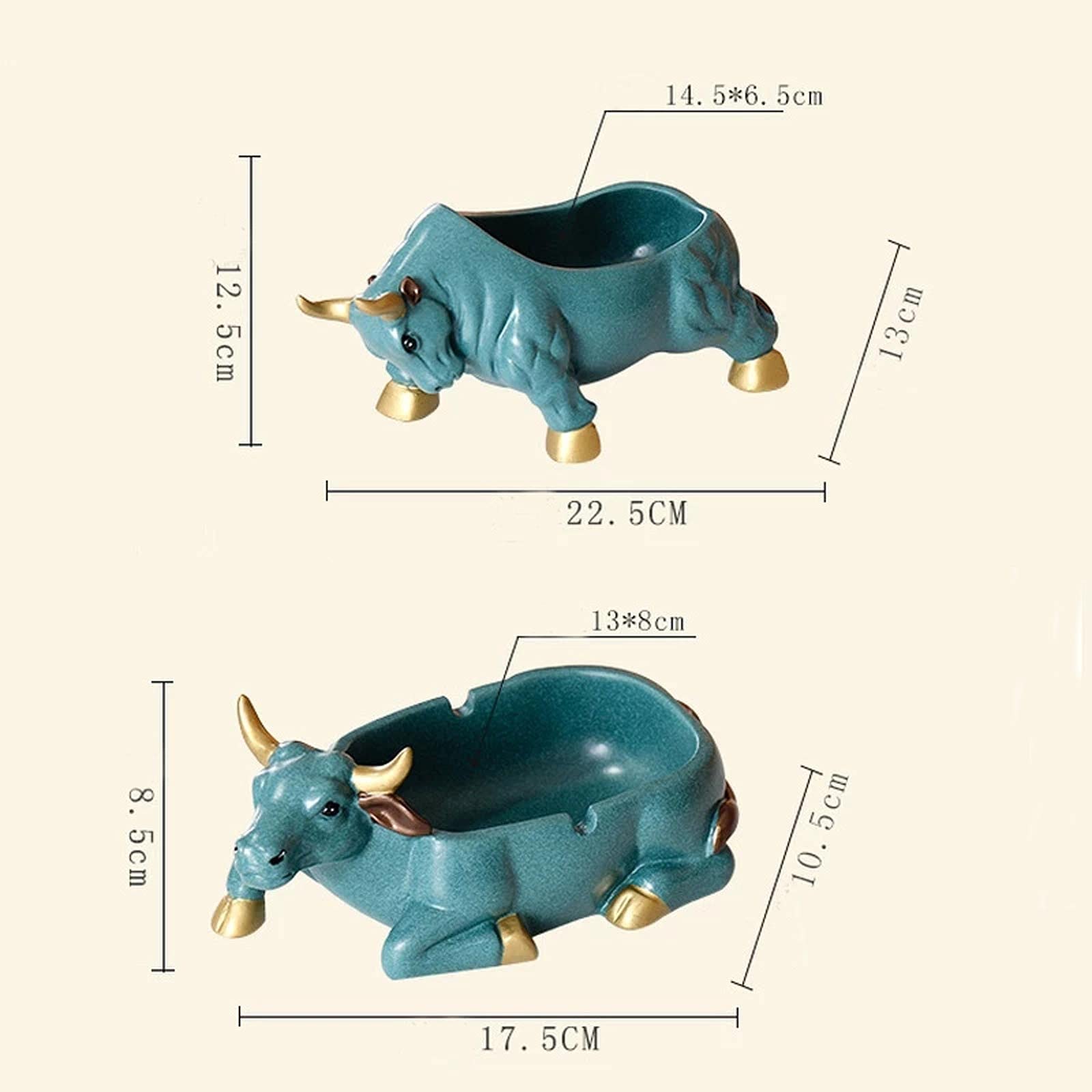 El cenicero Cenicero multifuncional de resina for animales, decoración de almacenamiento, bandeja de cenizas for coche de gran capacidad, for sala de estar, oficina, regalo for novio, hogar, oficina (
