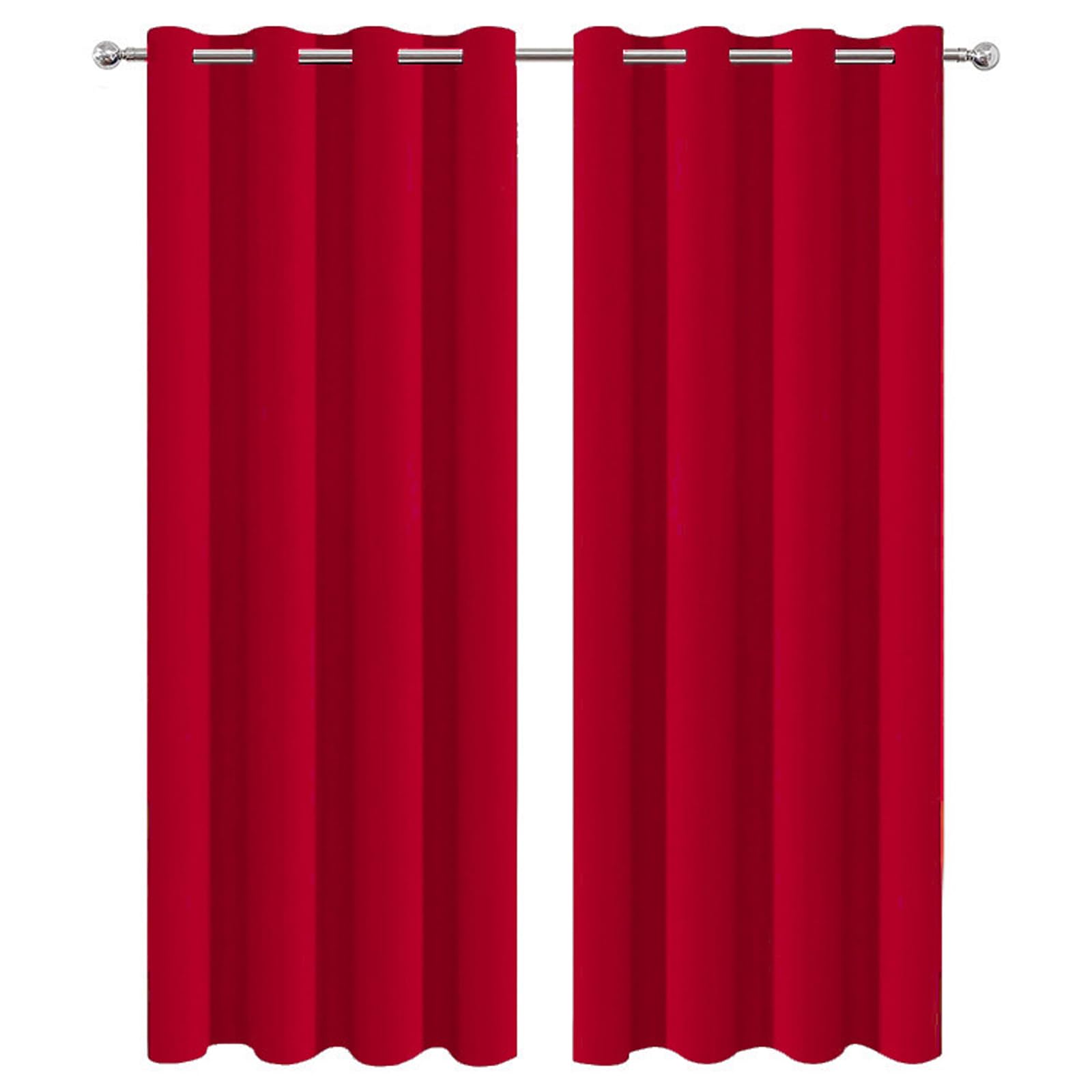 HANGEENGS Blackout Curtains For Bedroom,2 Panels Set Thermal Insulated Living Room Window Drapes Solid Eyelet Room Darkening Textured Blackout Curtains,Red,120x88 in(WxL)