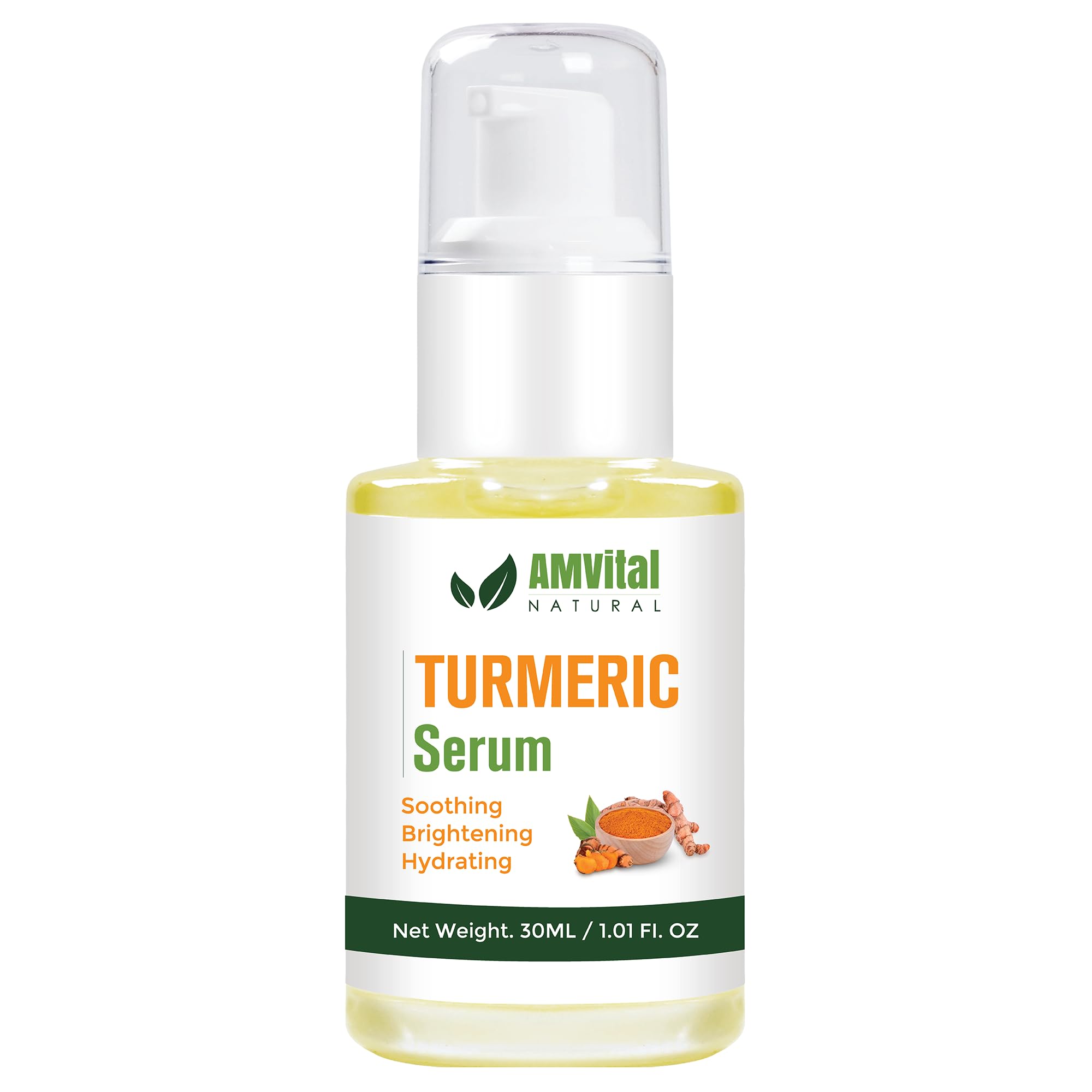 AMVital Turmeric Serum for Dark Spot Corrector for Face & Body - All Natural Hydrating Serums for Fine Lines, Wrinkles and Cleanses Skin - Improve Skins Tone Women and Men