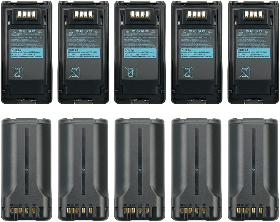 10x KNB-L3 Replacement Battery for Kenwood VP6430 TK-5230 NX-5000 NX-5200 NX-5300 NX-5400 Series Two Way Radios Li-ion Battery