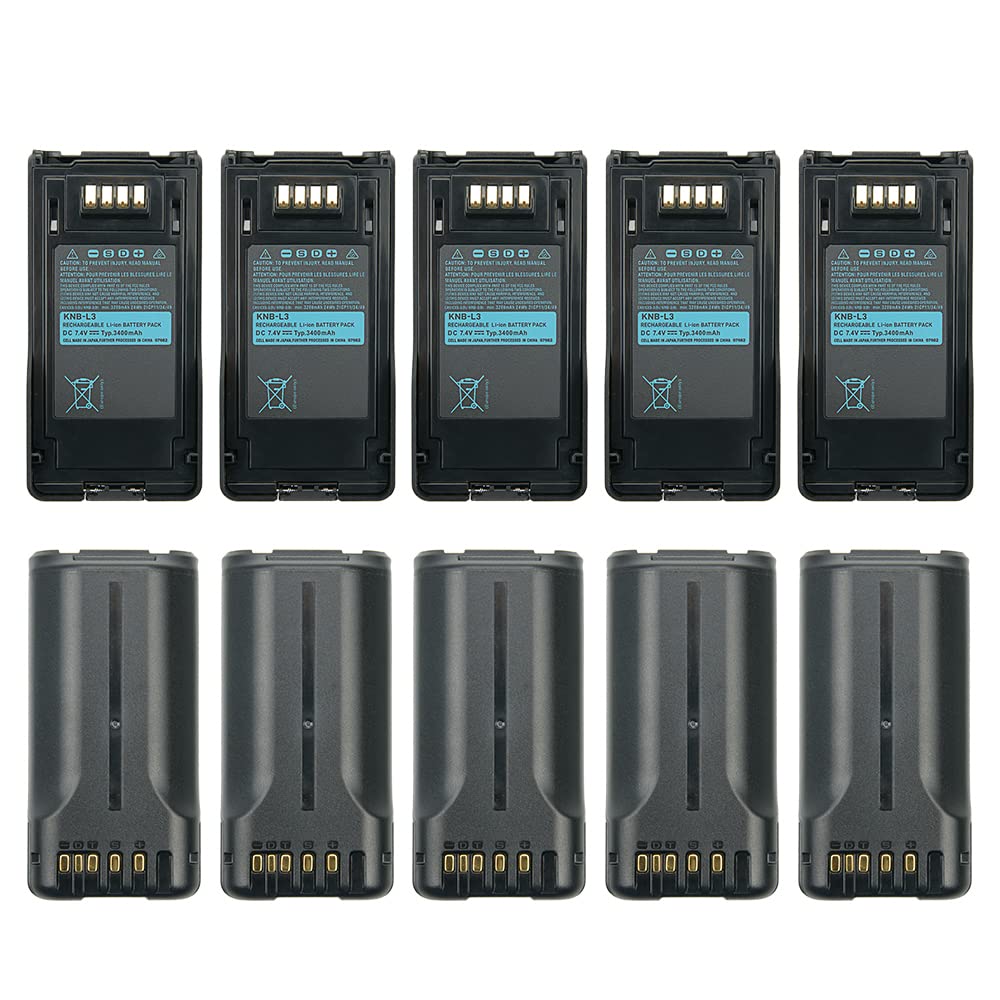 Vineyuan 3400mAh KNB-L1 KNB-L2 KNB-L3 Battery for Kenwood VP6230 VP6430 TK-5430 TK-5230 NX-5000 NX-5200 NX-5300 NX-5400 Series Walkie Talkies