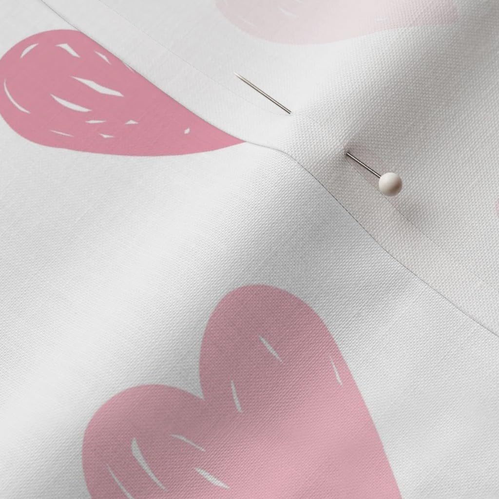 Spoonflower Fabric - Love Heart Pink Pastel Printed on Petal Signature Cotton Fabric by The Yard - Sewing Quilting Apparel Crafts Decor