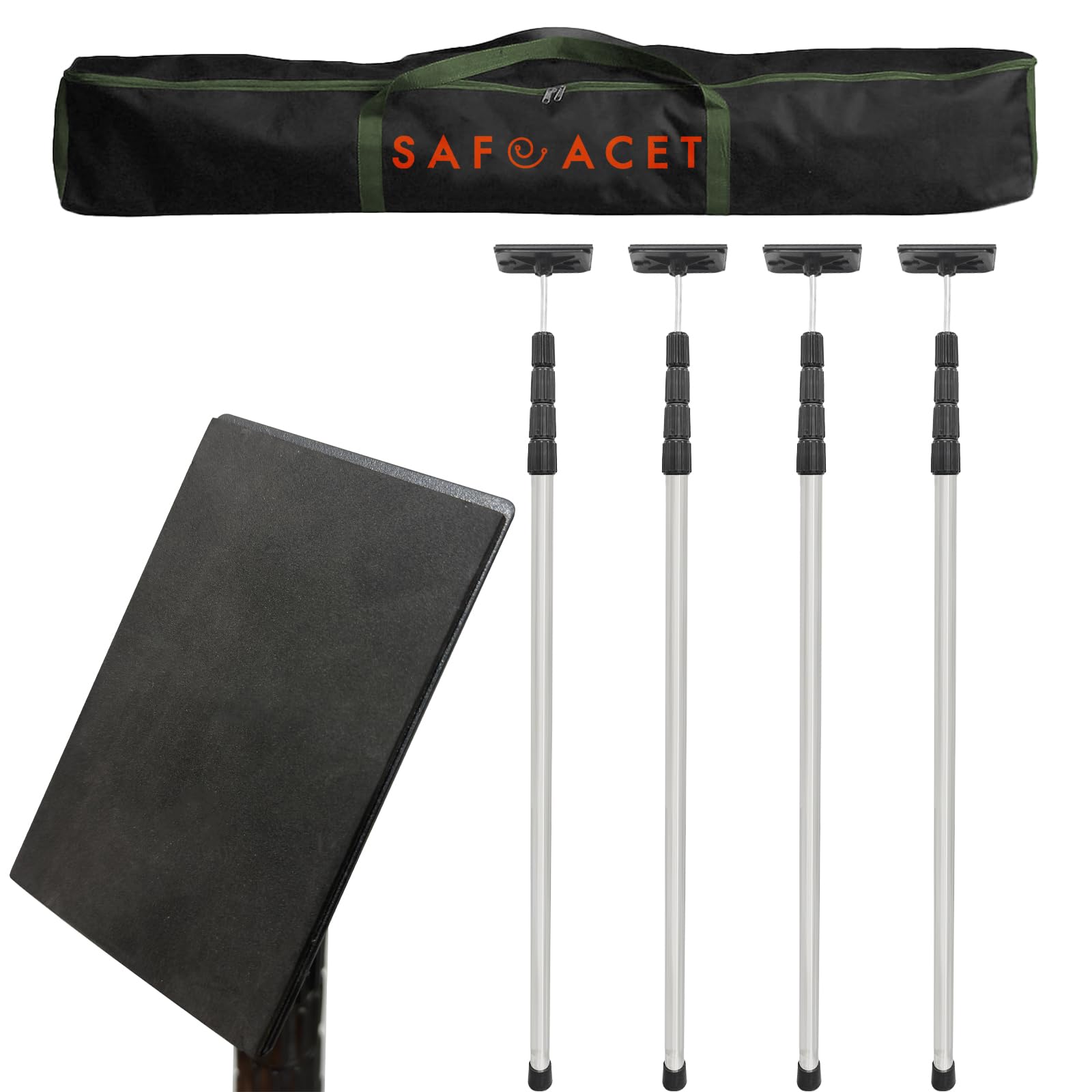 新品 Makuake STRETCH BARRIER JKT & PT SAFEACET 4 Pack Stainless Steel Zipper Walls Poles Kit, 12FT
