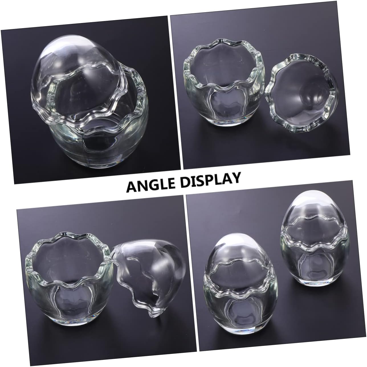 Amosfun 2pcs Egg Shaped Glass Container Poached Egg Cups Dessert Making Heat Resistant