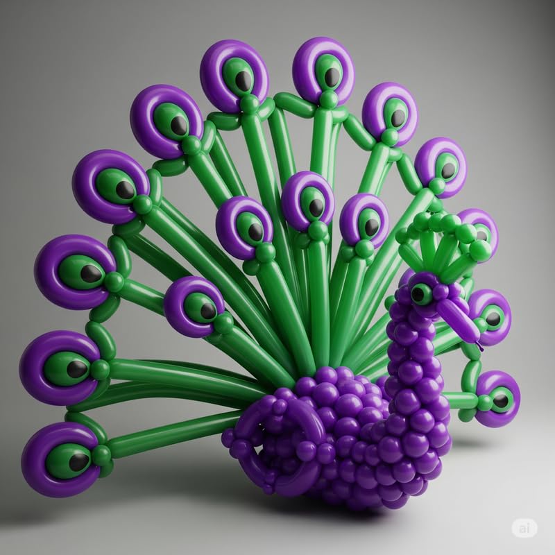 Image of long Modelling, Twisting, Tube Balloons, Pack of 100 (Purple)